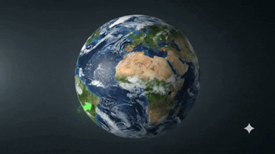 Earth Spinning with map markers pinging